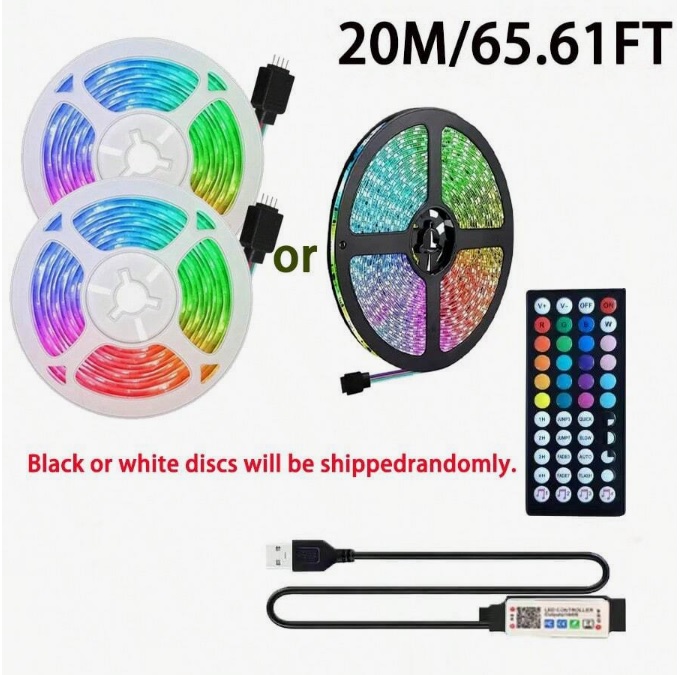 1 db 44 gombos Bluetooth fekete korongos fénycsík 20m